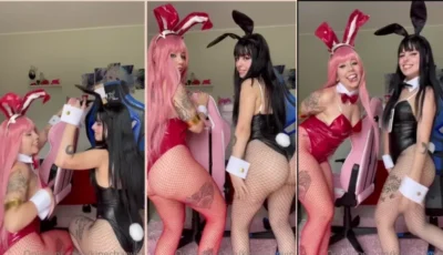 A Kinechan gravou um video safado vestida de coelhinha junto da amiga