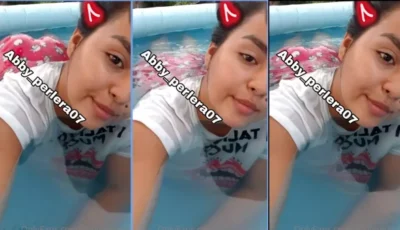 Abbyperlera toda molhadinha na piscina