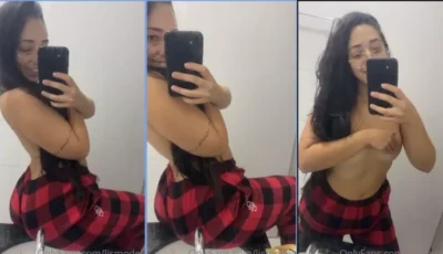 Lis Del Castilho no banheiro nua toda tímida