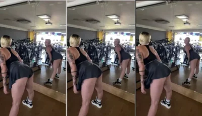Abbie safadinha na academia dançando gostoso