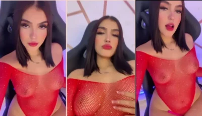 Catalina Guerrero morena sexy de maiô vermelho na putaria