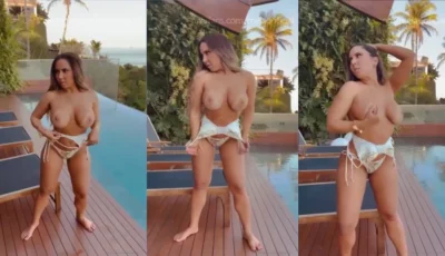 Flagra da Mulher Melão sem sutiã