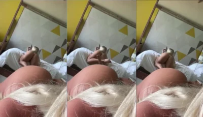 Gata Isadora Vale pelada de quatro na frente do espelho