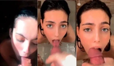 Brenda Trindade de olhos claros na sugada de rola