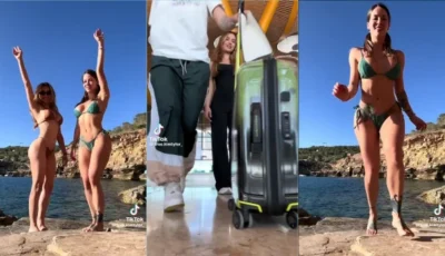 Tiktokshot gostosa bunduda na praia com sua amiga