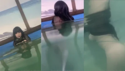 Giu Hellsing se exibindo na piscina