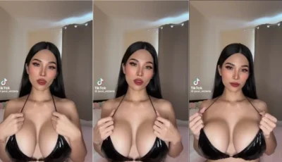 Safadinha tiktoker provocando com seus seios grandes