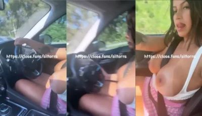Sil Torra peituda morena no carro se mostrando