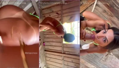 Ahjaponesa deitada tomando com força na buceta