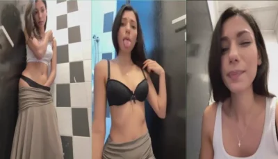 Confira a miaqueen se masturbando escondida no banheiro masculino