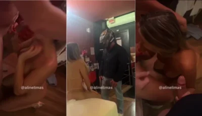 Delícia da Aline Limas chupando duas picas grandes