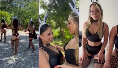 Eva Moderninha se pegando com as amigas coelhinhas