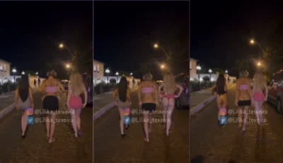 Gata iamlilika e as amigas na rua exibindo a bunda