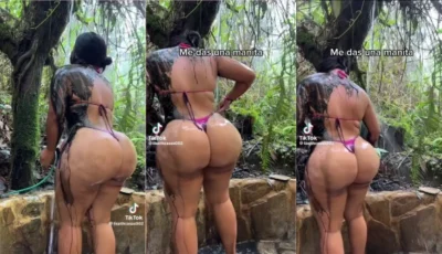 Liseth casas de biquini tomando banho gostoso