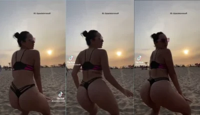 Monica Tetas gostosa morena na praia dançando
