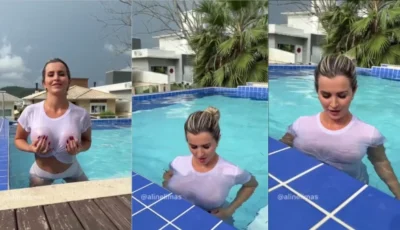 Only fans Aline Limas se exibindo na piscina
