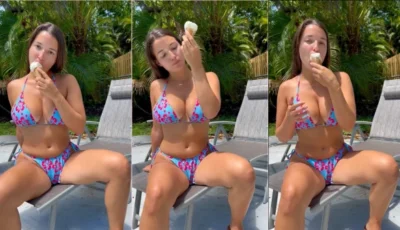 Porno peituda no video sexy tomando sorvete