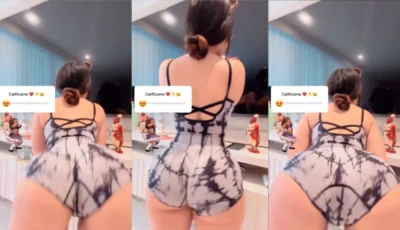 Bem safada, a Angie Brand balança o bumbum
