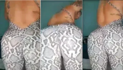 Bruna Jaqueline bunduda de calça legg na safadeza