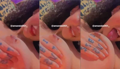 Clipe da amanda061_ lambendo as tetas
