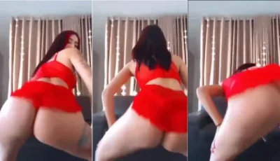 Criadora de conteúdo gostosa exibindo a bunda