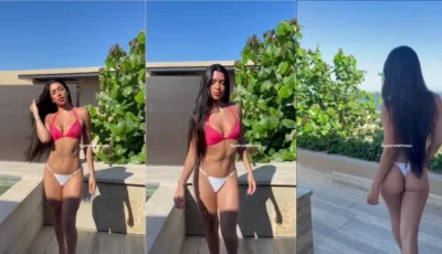 Gabrielle Maya rabuda famosa de calcinha branca