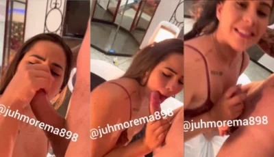 Juh Morena se divertindo com a piroca na boca
