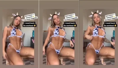 Melissa Lameira gostosa de calcinha de vaca