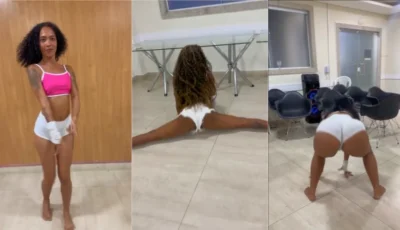 Momento íntimo da gatinha rebolando